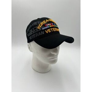 U.S. Warriors Korea Vietnam Veteran Black Embroidered Baseball Cap Hat New